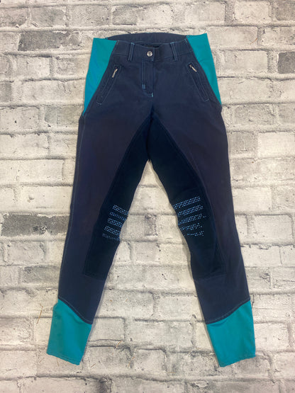 Horze FS Breeches Navy/Turq 28