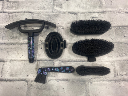 6 Piece Grooming Kit + Brushes Purple