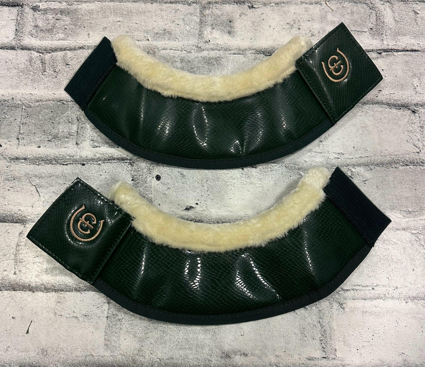 Equestrian Stockholm Green Croc Bell Boots Cob NEW