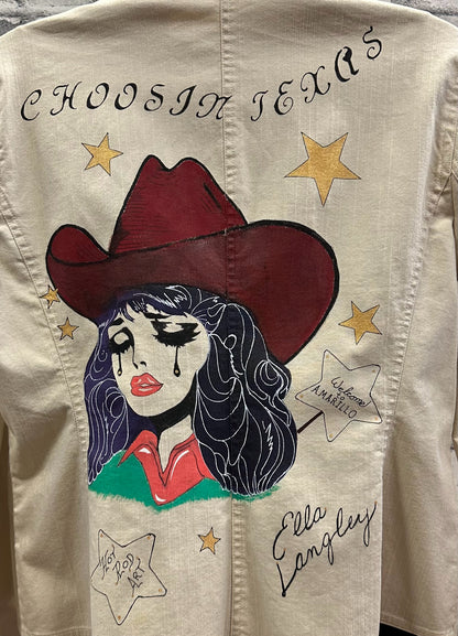 Hot Rod Art Ella Langley Painted Blazer Beige M