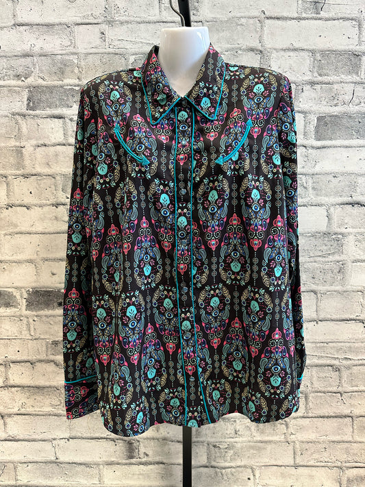 Roper Pearl Snap Show Shirt Multi/Turquoise XL