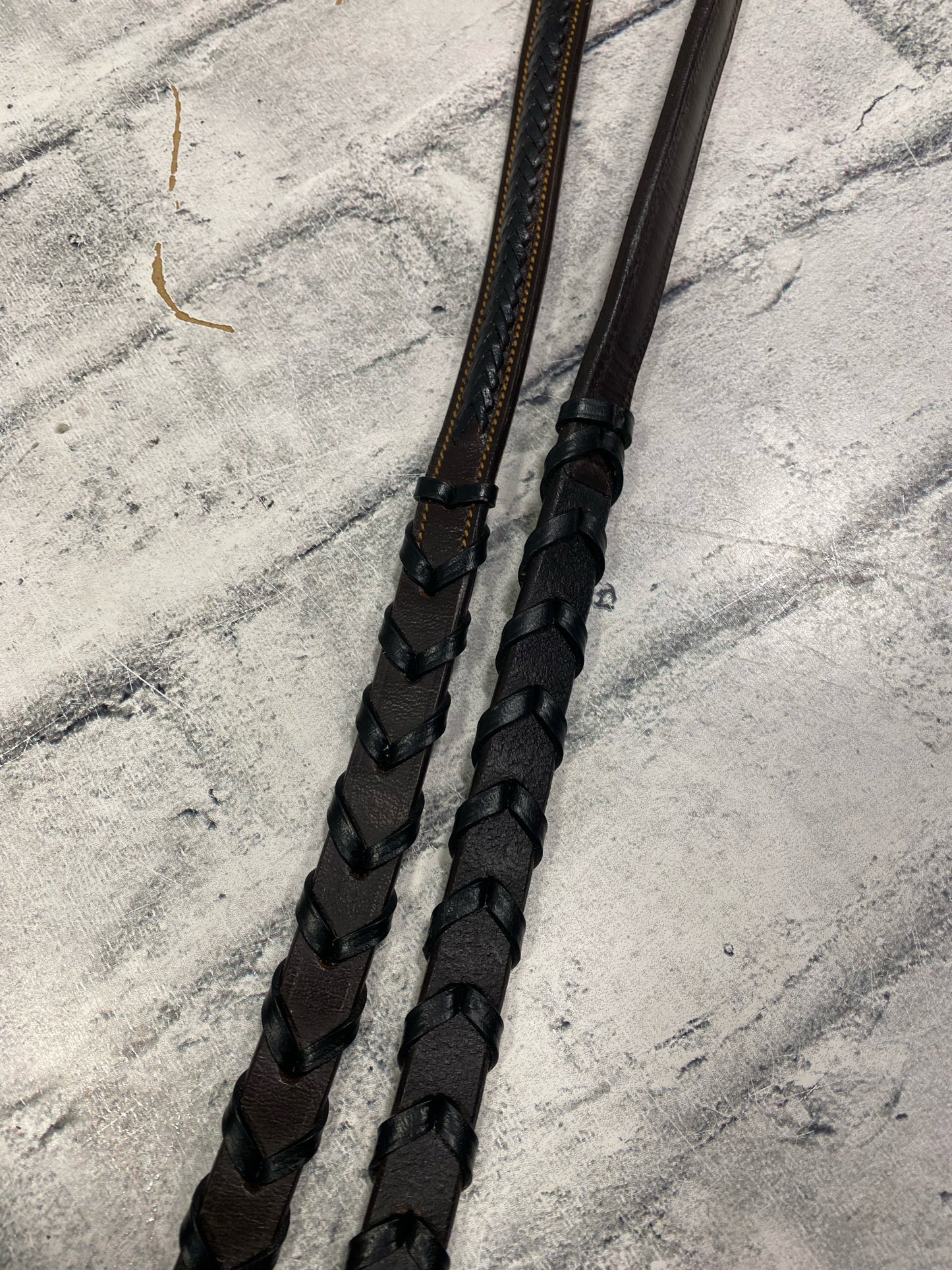 Bobby's Tack Braided Leather Bridle w/ Reins Brown Cob