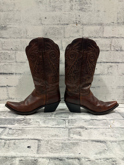 Justin Pointed Toe Cowboy Boots Brown 10C