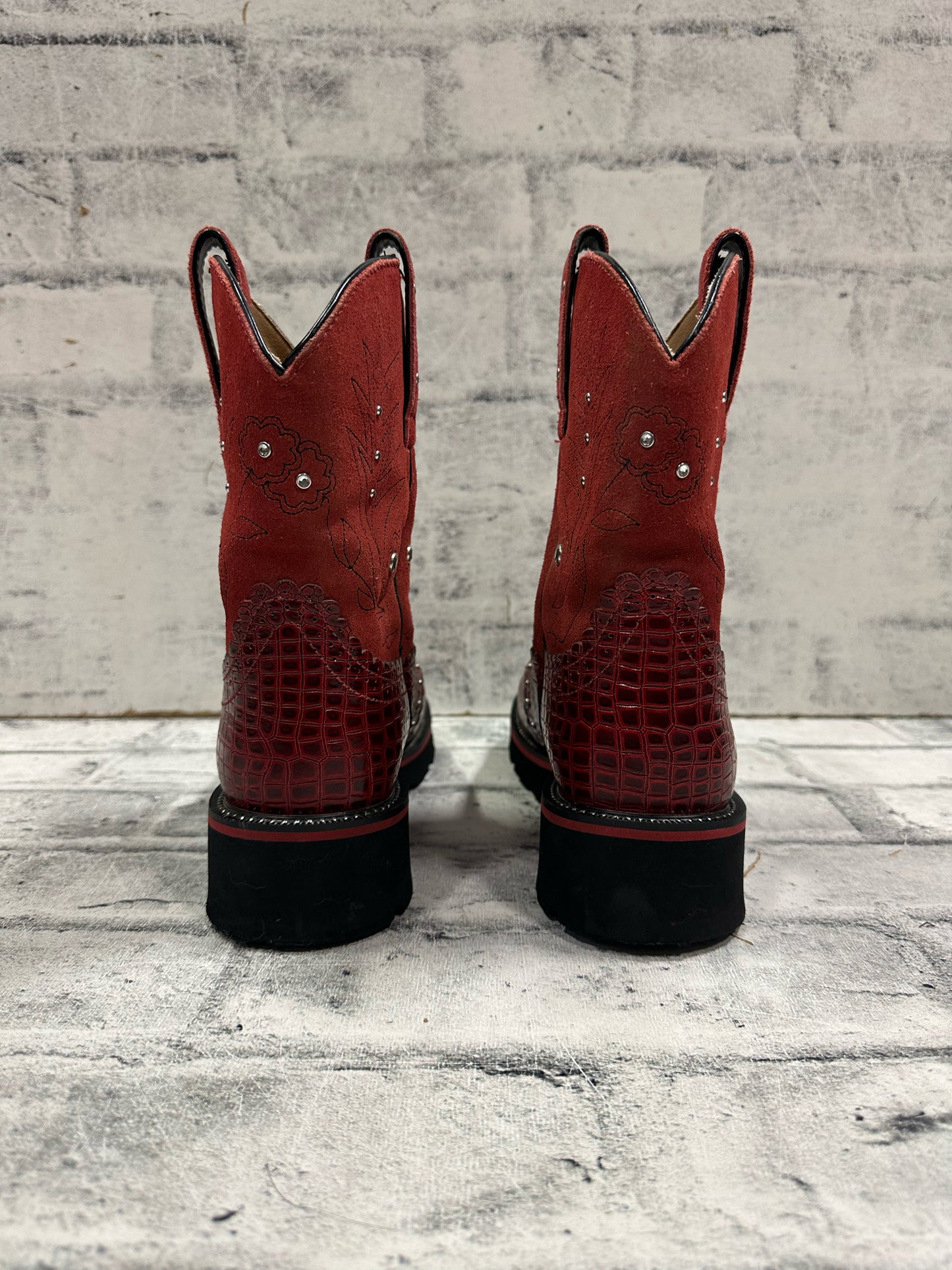 Ariat Phat Baby Short Cowboy Boots Red 9