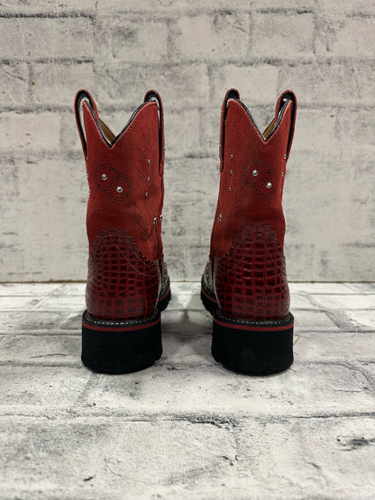 Ariat Phat Baby Short Cowboy Boots Red 9