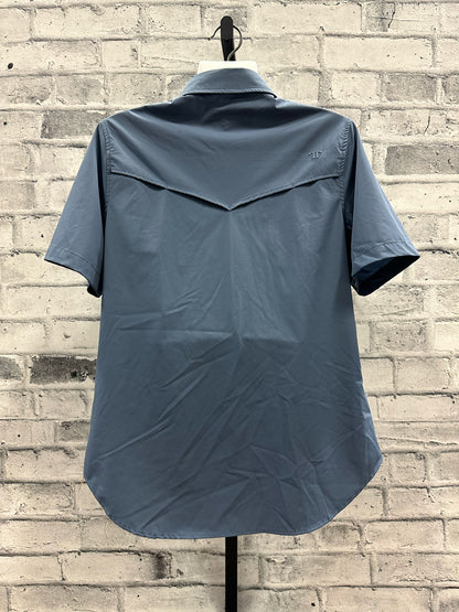 Ferrell Pearl Snap SS Show Shirt Steel Blue M