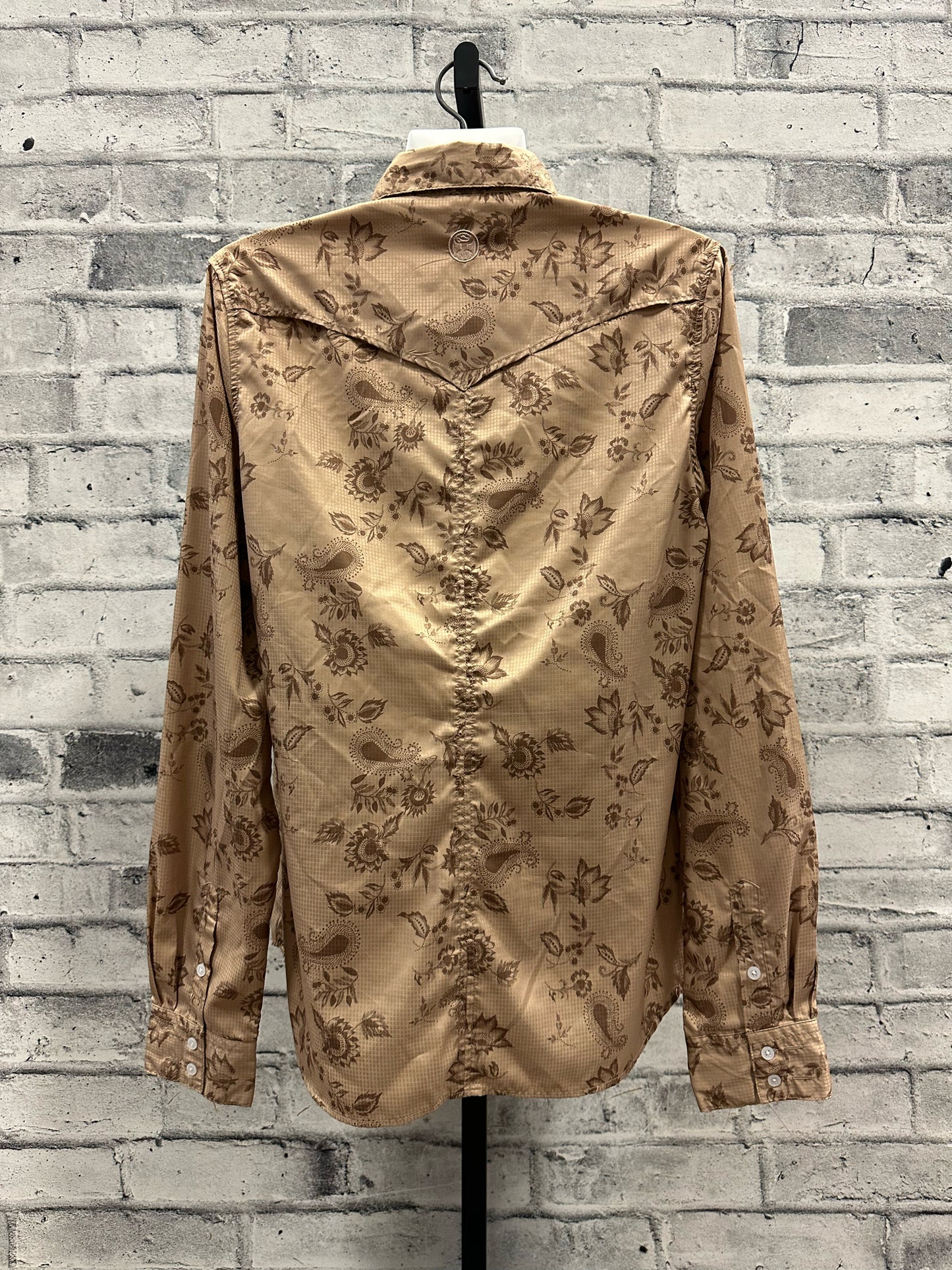 Hooey Button Up Show Shirt Tan Floral M