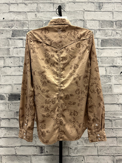 Hooey Button Up Show Shirt Tan Floral M
