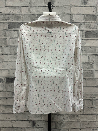 Ariat Button Up Show Shirt White/Multi M