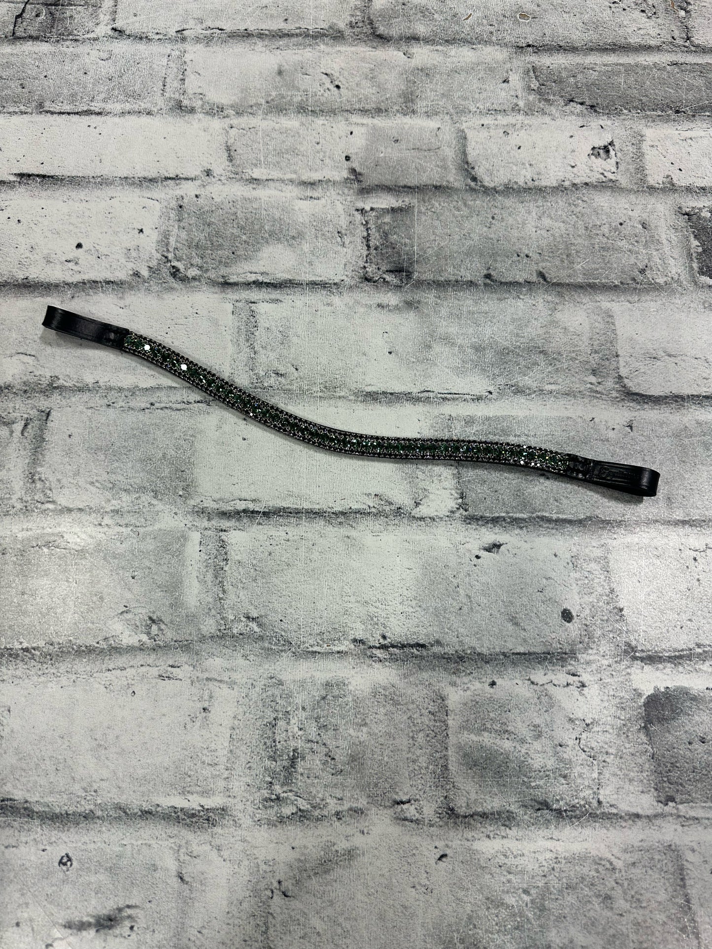 15" Equiture Emerald/Black Iridescent Browband