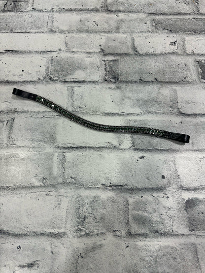 15" Equiture Emerald/Black Iridescent Browband