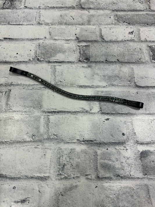 15" Equiture Emerald/Black Iridescent Browband