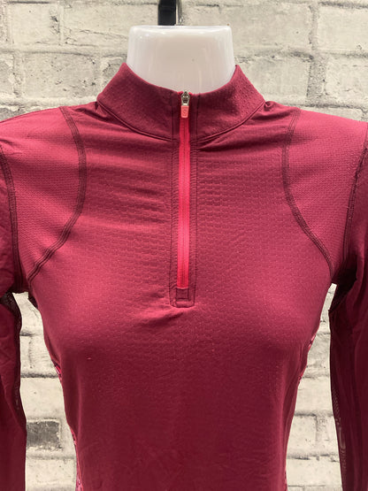Noble Outfitters LS 1/4 Zip Shirt Burgundy & Pink XS