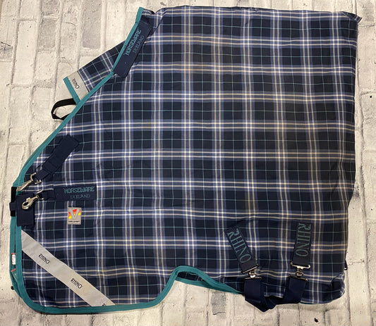 75" Rhino 250g Winter Turnout Blue Plaid