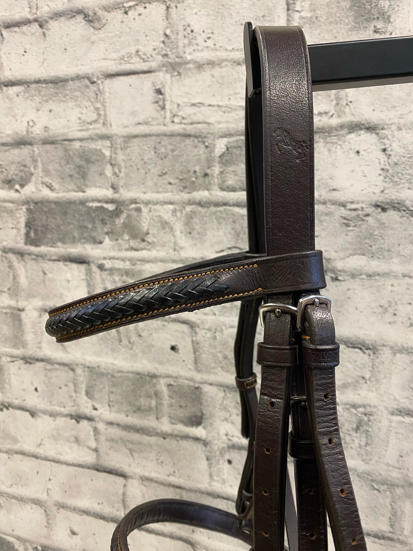 Bobby's Tack Braided Leather Bridle w/ Reins Brown Cob