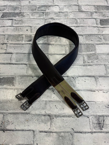 56" Fancy Stitch Leather Girth Brown