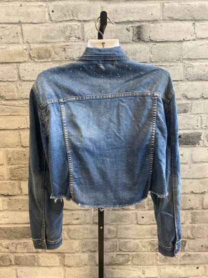 Bejewelled Cropped Denim Jacket L