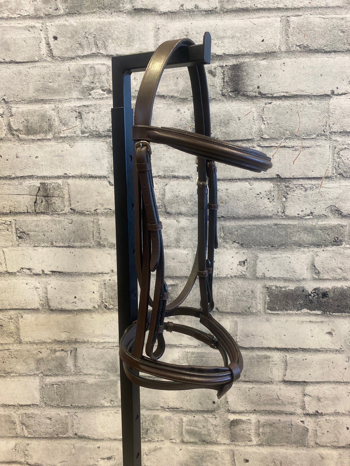 Raised Leather Flash Bridle w Removable Padding Brown F