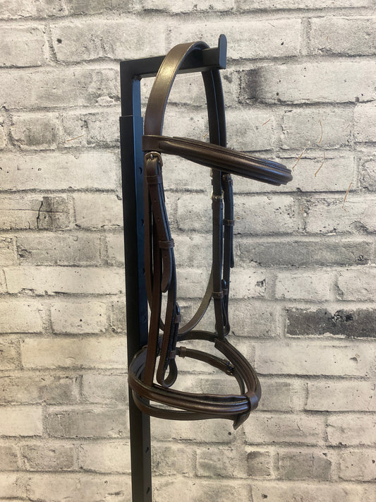 Raised Leather Flash Bridle w Removable Padding Brown F