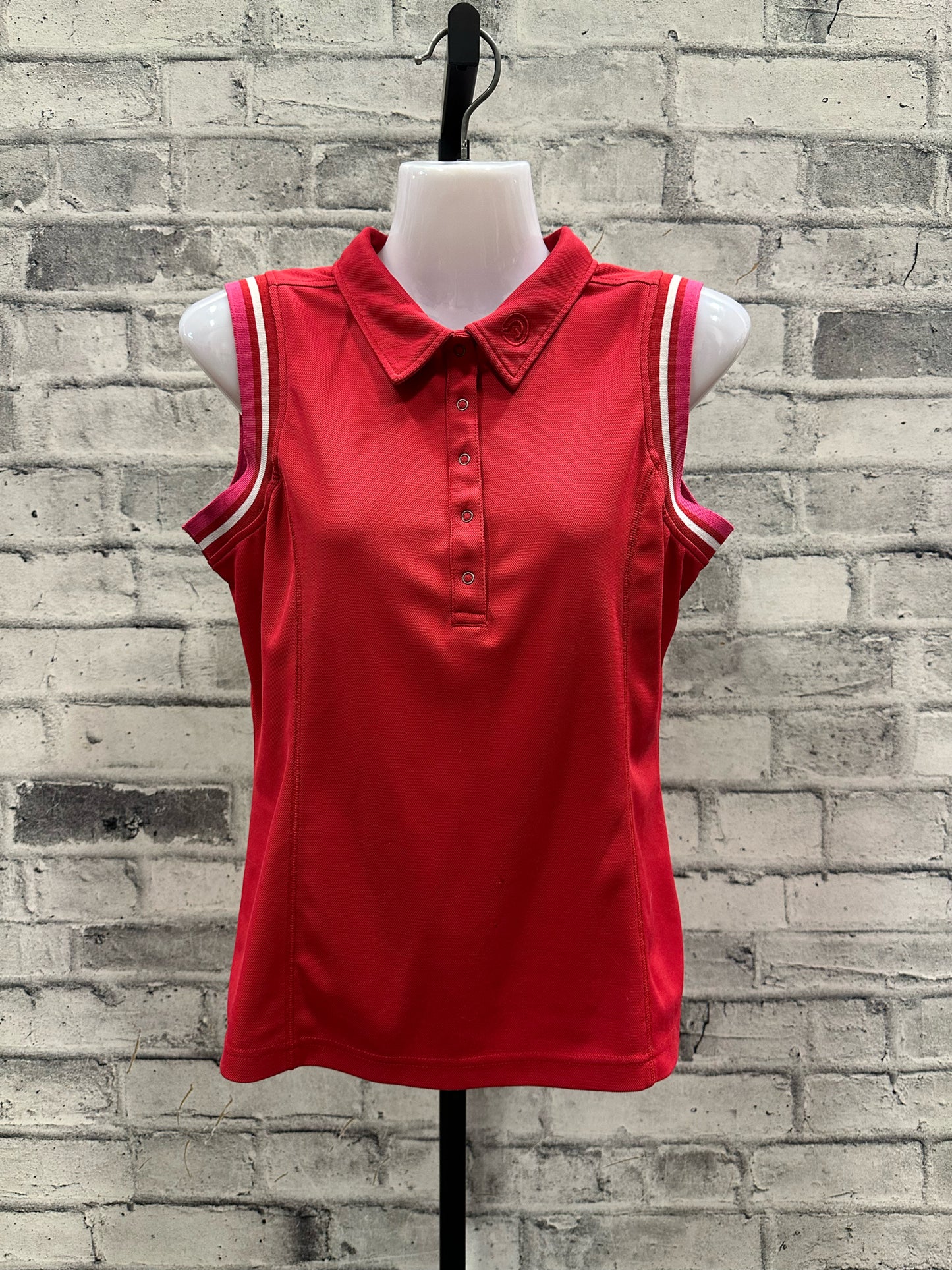 Anky Sleeveless Polo Shirt Red/Pink M (US 8)