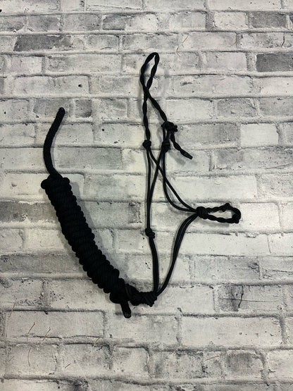 Naughty Knots Rope Halter w/Lead Rope Black