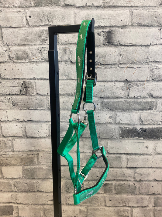 C & G Padded Nylon Halter Green F NEW