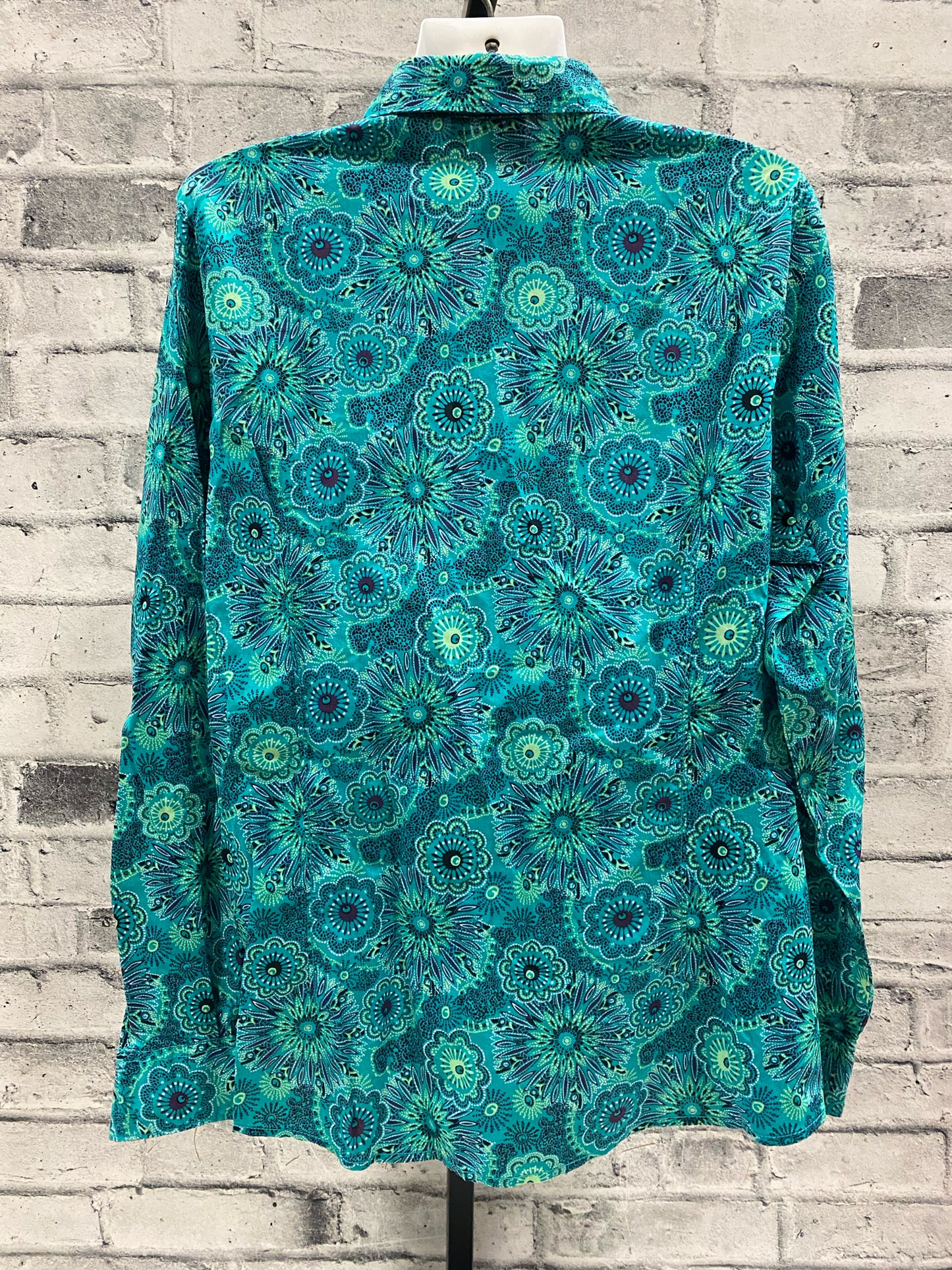 Cruel Denim Pearl Snap Shirt Teal 2XL