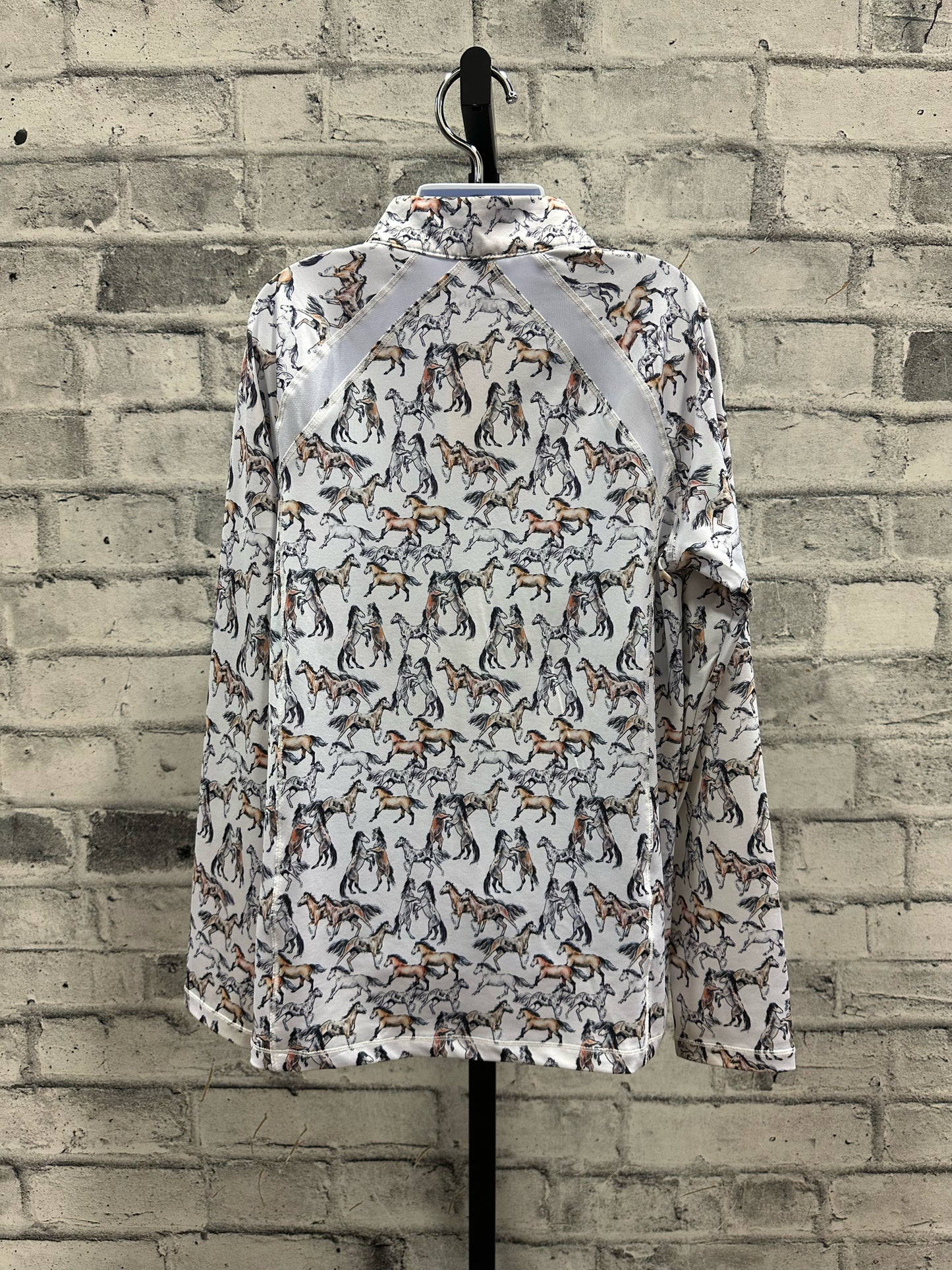 Dublin LS Sun Shirt Horse Print Children's 12