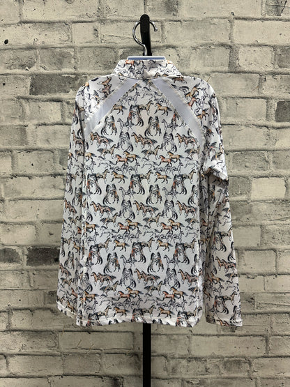 Dublin LS Sun Shirt Horse Print Children's 12