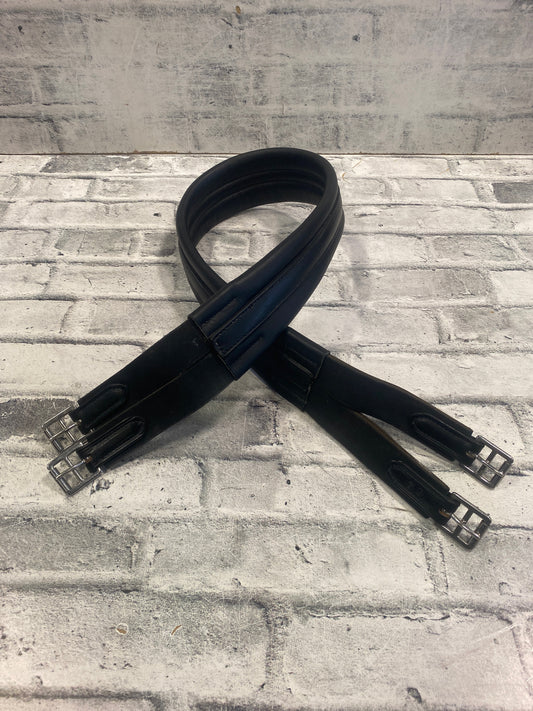 54" Nunn Finer Leather Girth w Elastics Black