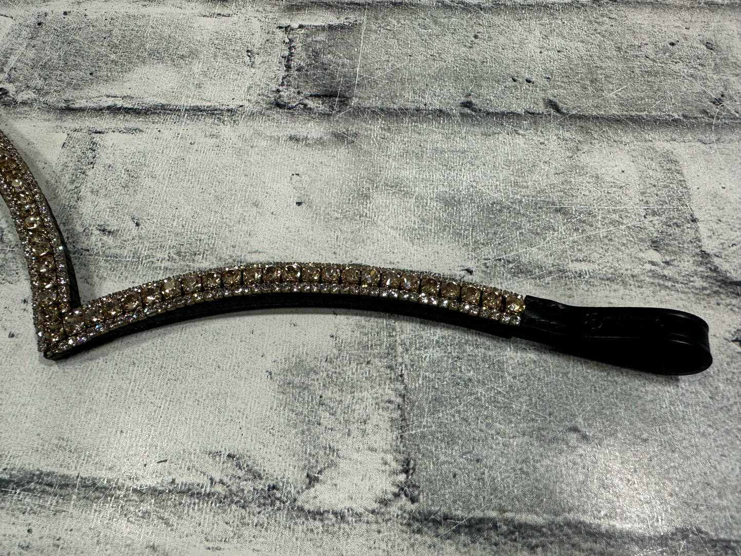 15" Equiture Swaroski Gold/Clear Wave Browband