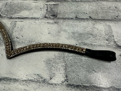 15" Equiture Swaroski Gold/Clear Wave Browband