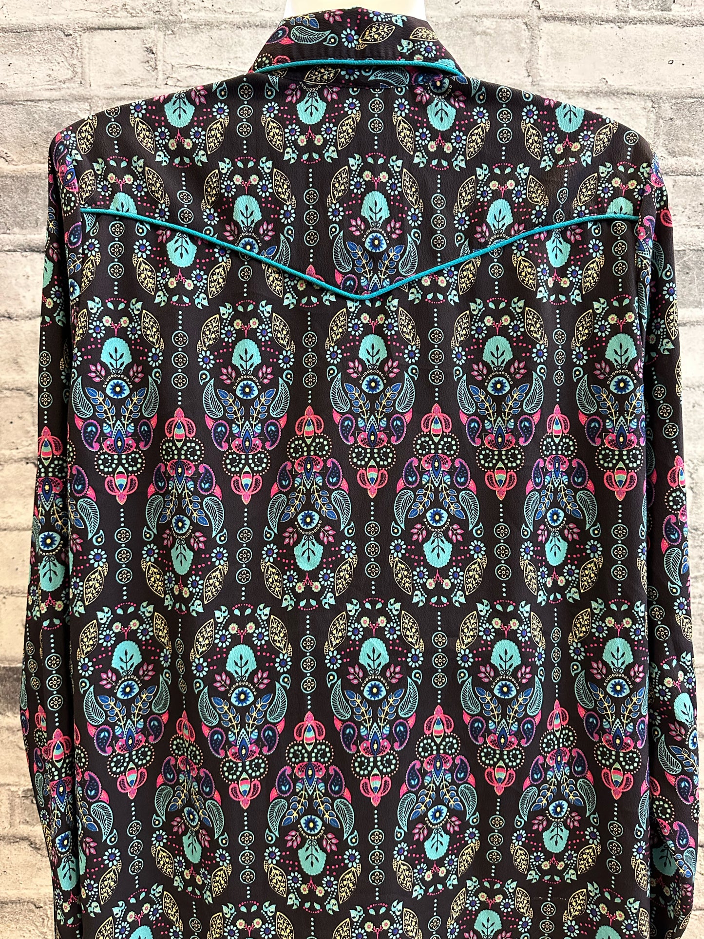 Roper Pearl Snap Show Shirt Multi/Turquoise XL
