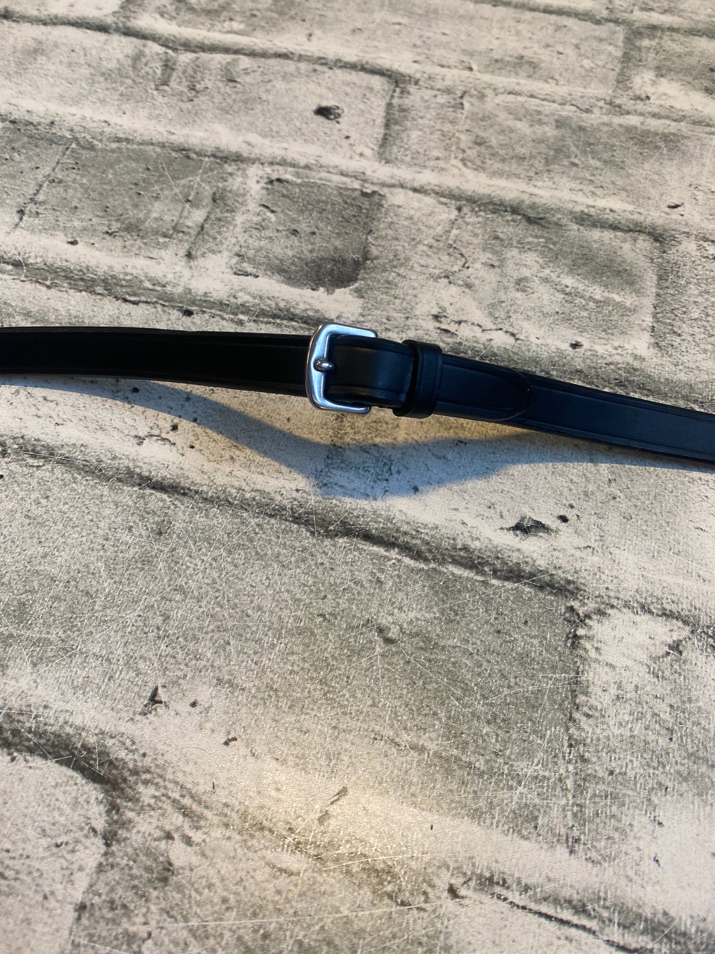 Flat Leather Reins Black