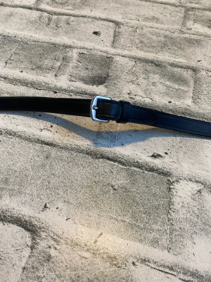 Flat Leather Reins Black