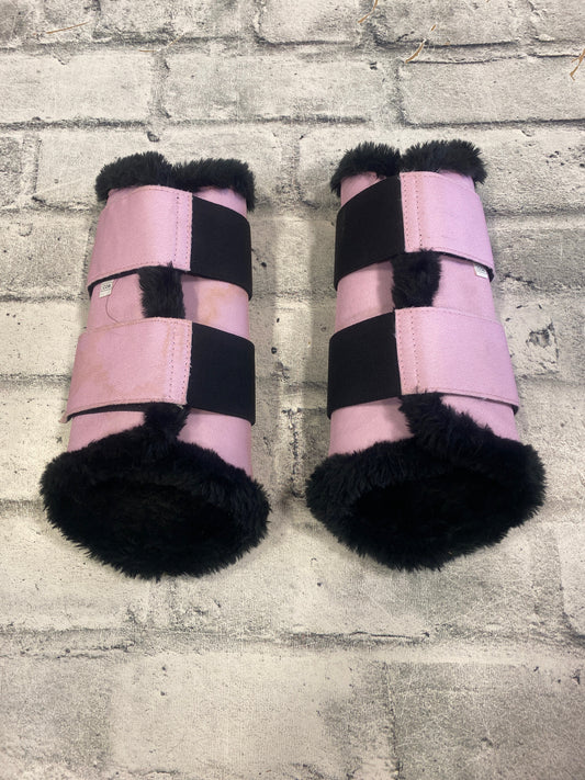 Brushing Boots Pink/Black Cob