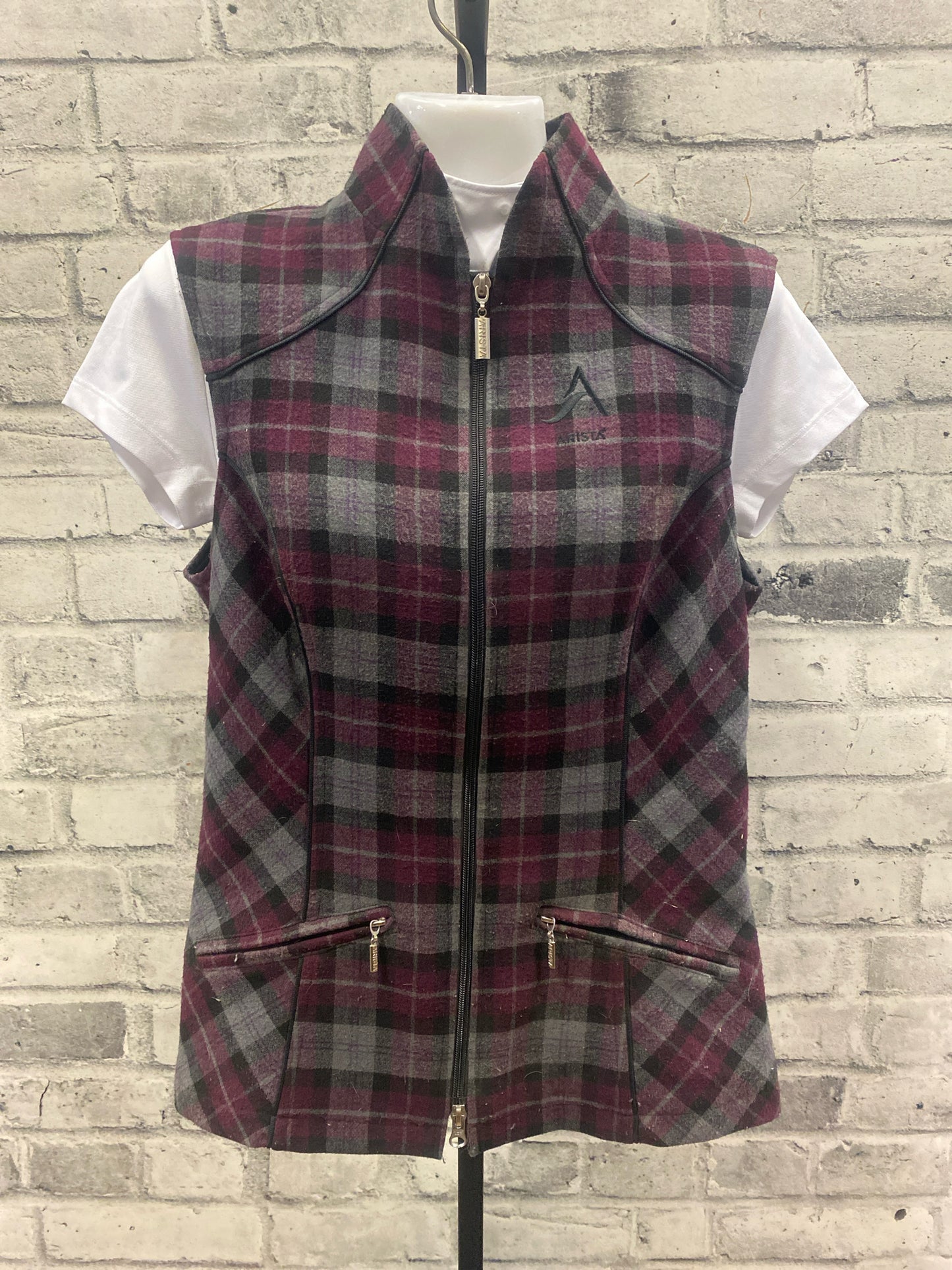 Arista Vest Purple Plaid M