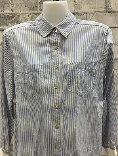 Solid Citizen Equestrian Button Up Blue Stripe XS