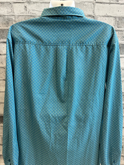 Cinch Button Up Show Shirt Teal Boy's XXL
