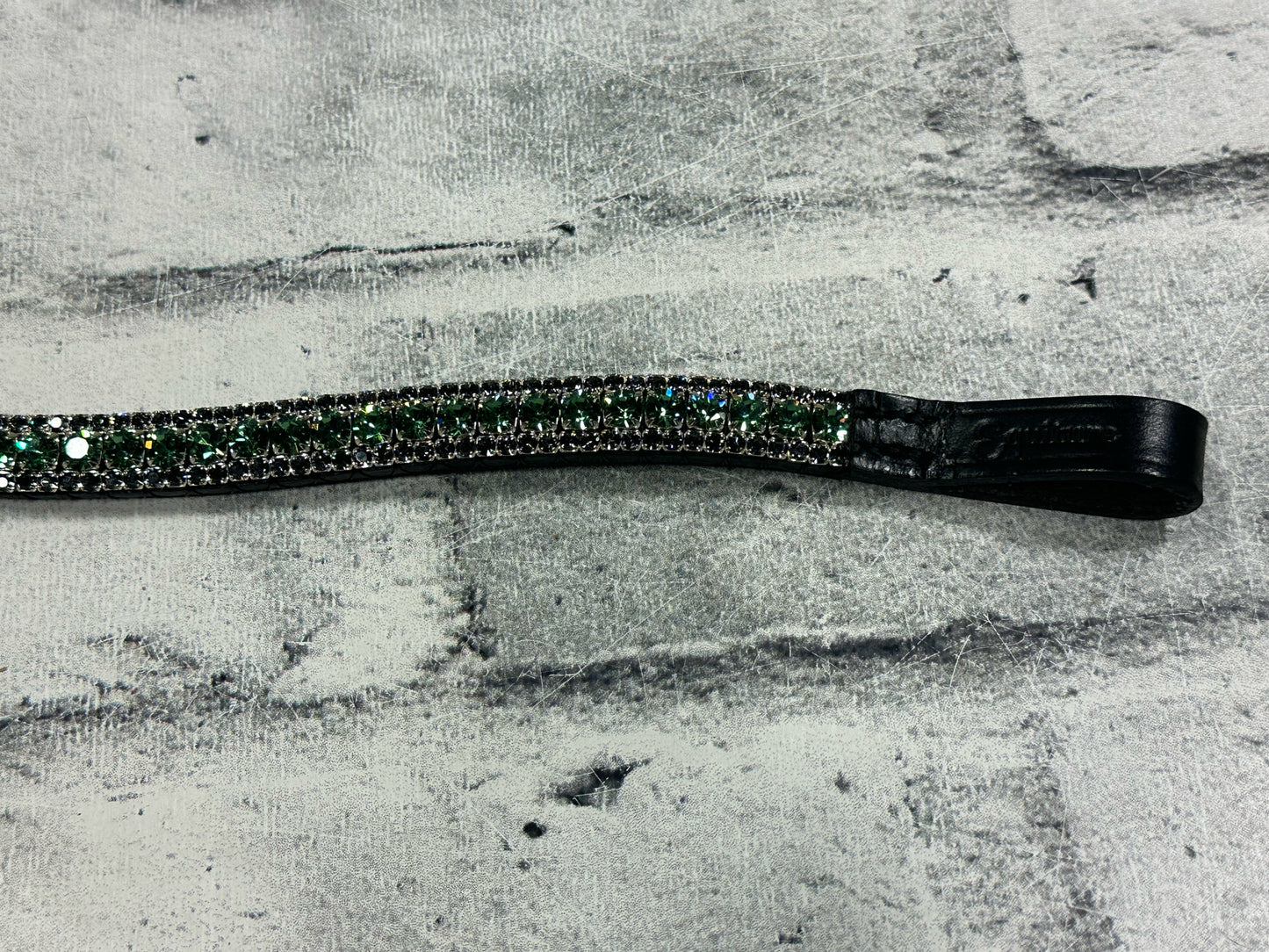 15" Equiture Emerald/Black Iridescent Browband