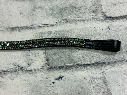 15" Equiture Emerald/Black Iridescent Browband