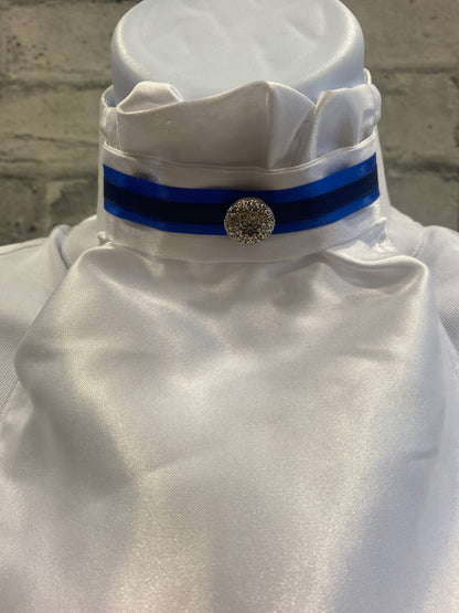 Klip Klop Kreations Choker Stock Tie - Royal Blue & Navy + Silver