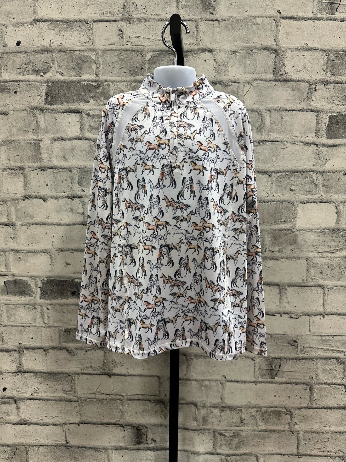 Dublin LS Sun Shirt Horse Print Children's 12