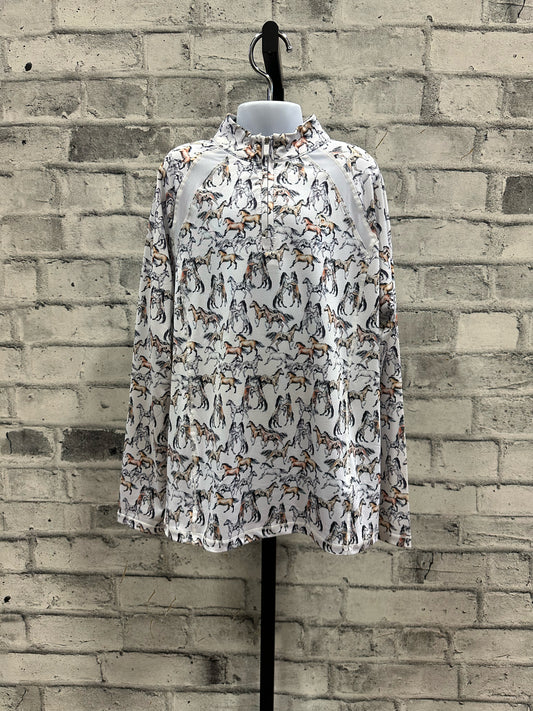 Dublin LS Sun Shirt Horse Print Children's 12