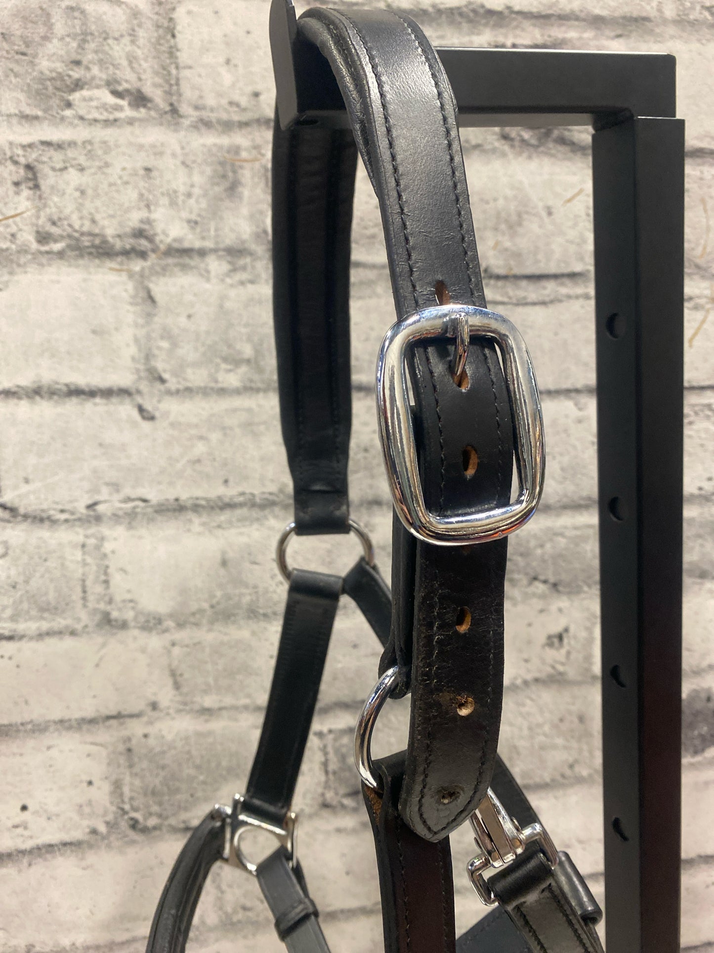 Leather Halter Black w/ Rhinestones Pony