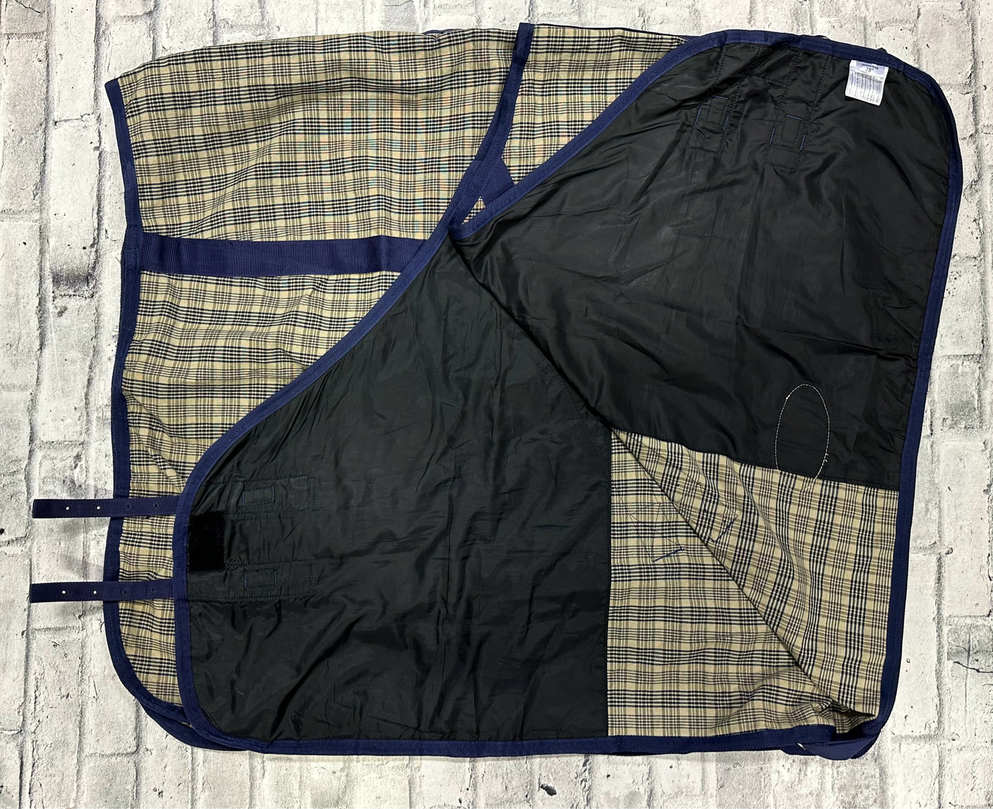 78" Shedrow Cotton Plaid Sheet Blue/Beige