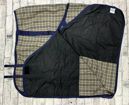 78" Shedrow Cotton Plaid Sheet Blue/Beige