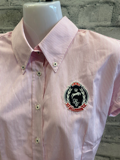 Spooks SS Button Down Shirt Pink Stripe S