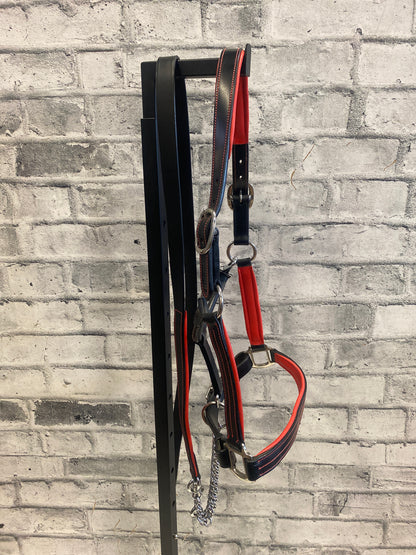 Sebastian + Co Leather Halter + Lead Red/Black F