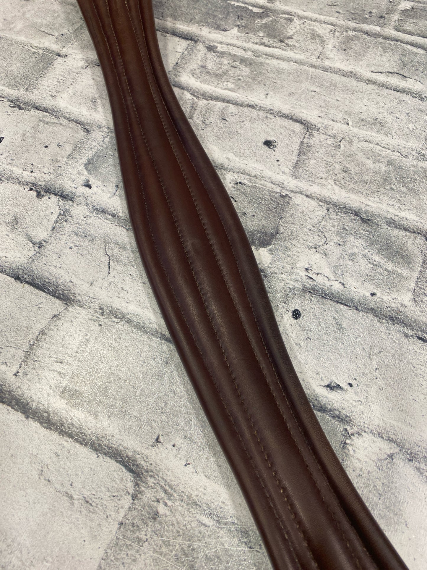 42" Leather Girth w/ One Side Elastic Brown